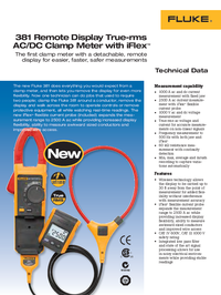Thumbnail of document Data Sheet - 381 Remote Display True-RMS AC/DC Clamp Meter